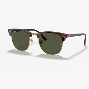 Ray-Ban Clubmaster Classic Sunglasses tortoise print / gold polarized